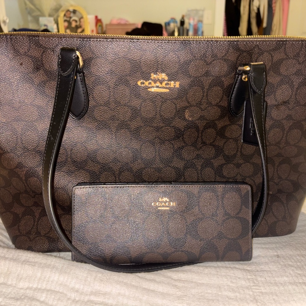 Coach Brown and Black Wallet